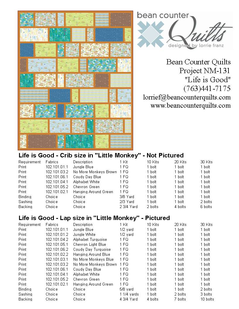 bean counter Quilts Kitting Ideas